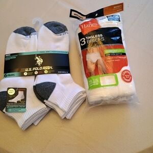 Bundle Hanes Briefs And 6 Pair Of Socks for Men You Get Both For One Money